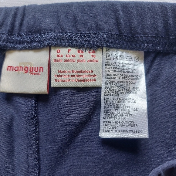 NWT Manguun Teens Navy Blue Silver Leggings, Girls XL - Picture 6 of 7